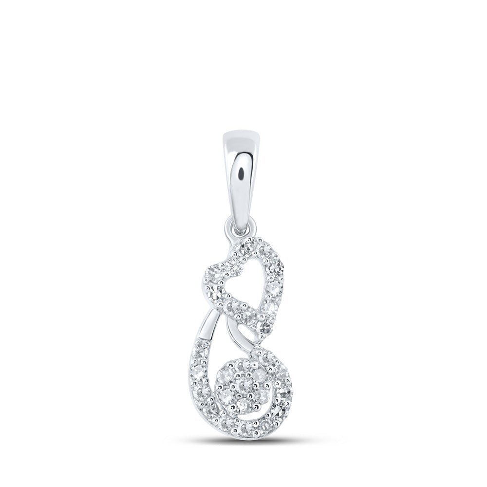 Romantic Brilliance: 10kt White Gold Diamond Heart Pendant - Splendid Jewellery
