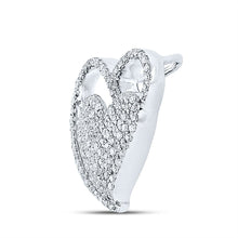 Load image into Gallery viewer, Romantic Brilliance: 10kt White Gold Diamond Heart Pendant Side 2 view from the 10Kt White Gold Womens Round Diamond Heart Pendant 3 8 Cttwpin281298 collection by Splendid Jewellery
