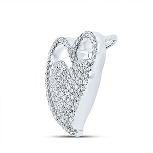 Romantic Brilliance: 10kt White Gold Diamond Heart Pendant - Splendid Jewellery