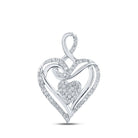 Romantic Brilliance: 10kt White Gold Diamond Heart Pendant - Splendid Jewellery