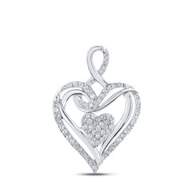 Load image into Gallery viewer, Romantic Brilliance: 10kt White Gold Diamond Heart Pendant - Splendid Jewellery