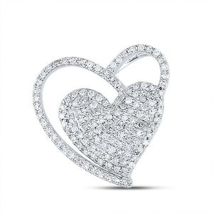 Romantic Brilliance: 10kt White Gold Diamond Heart Pendant - Splendid Jewellery