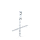 Romantic Brilliance: 10kt White Gold Diamond X Initial Pendant - Splendid Jewellery