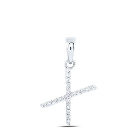 Romantic Brilliance: 10kt White Gold Diamond X Initial Pendant - Splendid Jewellery