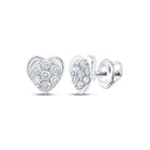 Romantic Brilliance: 10kt White Gold Heart Diamond Earrings - Splendid Jewellery