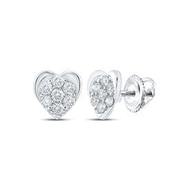 Romantic Brilliance: 10kt White Gold Heart Diamond Earrings - Splendid Jewellery