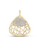 Romantic Brilliance: 10kt Yellow Gold Diamond Heart & Love Symbol Pendant - Splendid Jewellery