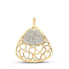 Romantic Brilliance: 10kt Yellow Gold Diamond Heart & Love Symbol Pendant - Splendid Jewellery