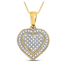 Load image into Gallery viewer, Romantic Brilliance: 10kt Yellow Gold Diamond Heart Pendant 1/4 Cttw - Splendid Jewellery