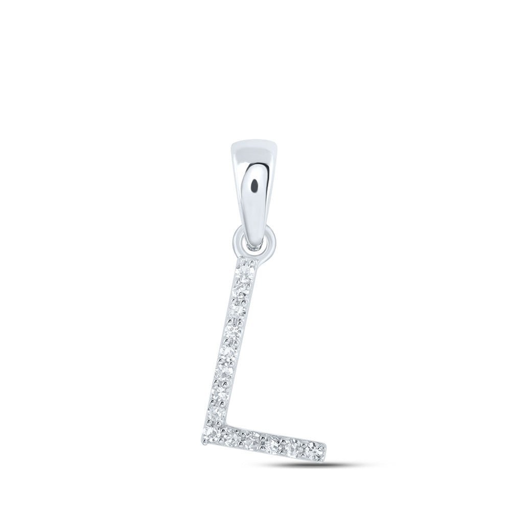 Romantic Brilliance: White Gold Diamond Initial Pendant - Splendid Jewellery
