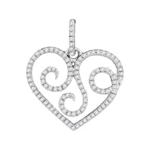 Load image into Gallery viewer, Romantic Diamond Curl Heart Pendant in 10kt White Gold - Splendid Jewellery