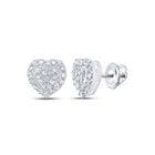 Romantic Diamond Heart Earrings in 10kt White Gold - Splendid Jewellery