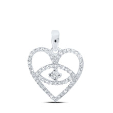Load image into Gallery viewer, Romantic Diamond Heart &amp; Love Symbol Pendant in 10kt White Gold - Splendid Jewellery
