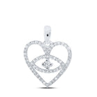 Romantic Diamond Heart & Love Symbol Pendant in 10kt White Gold - Splendid Jewellery