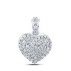 Romantic Diamond Heart & Love Symbol Pendant in 10kt White Gold - 7/8 Cttw - Splendid Jewellery