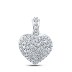 Romantic Diamond Heart & Love Symbol Pendant in 10kt White Gold - 7/8 Cttw - Splendid Jewellery