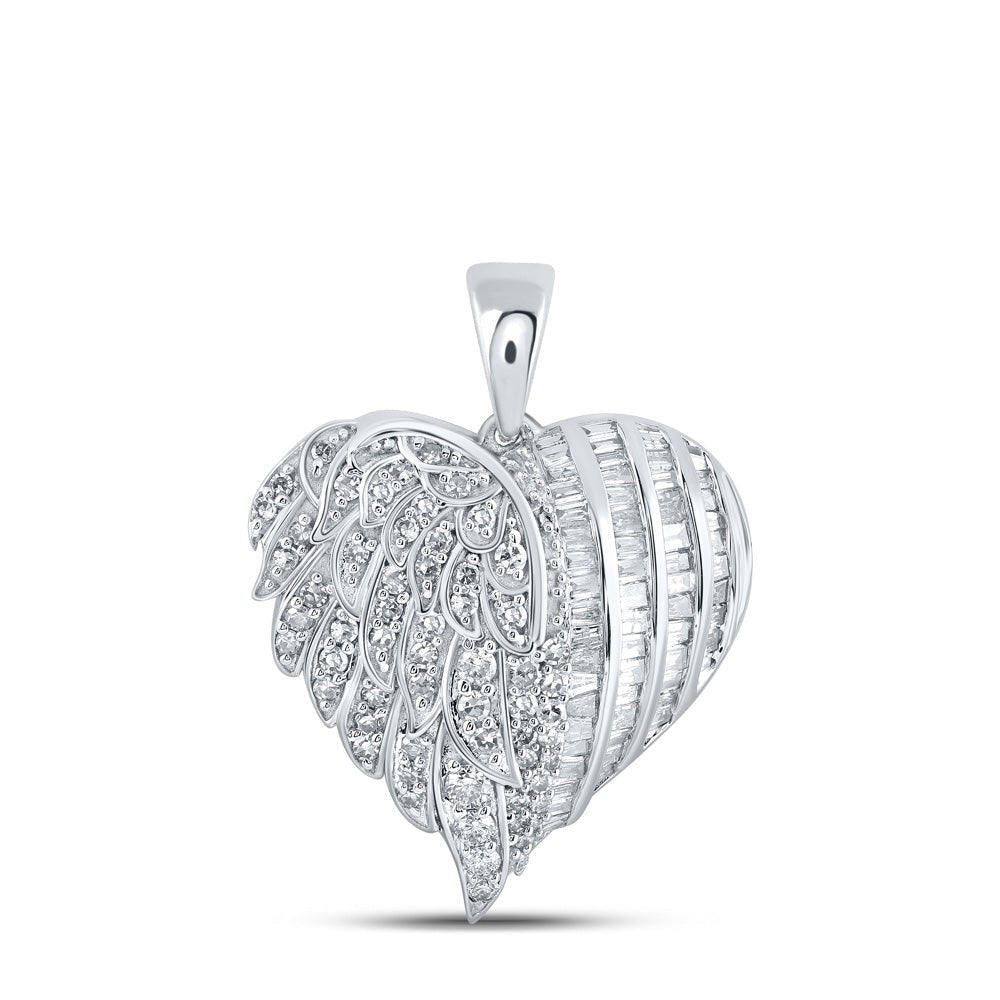 Romantic Diamond Heart & Love Symbol Pendant in White Gold - Splendid Jewellery