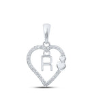 Romantic Diamond Initial Heart Pendant - Splendid Jewellery