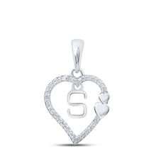 Load image into Gallery viewer, Romantic Elegance: 10kt White Gold Diamond Heart Initial Pendant - Splendid Jewellery