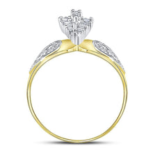 Load image into Gallery viewer, Romantic Heart Diamond Cluster Ring in Two - Tone Gold | 1/8 Cttw - Splendid Jewellery
