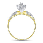 Romantic Heart Diamond Cluster Ring in Two - Tone Gold | 1/8 Cttw - Splendid Jewellery