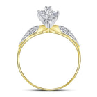Romantic Heart Diamond Cluster Ring in Two - Tone Gold | 1/8 Cttw - Splendid Jewellery