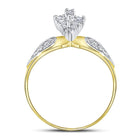 Romantic Heart Diamond Cluster Ring in Two-Tone Gold | 1/8 Cttw Top View from Splendid Jewellery