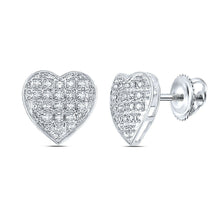 Load image into Gallery viewer, Romantic Heart Diamond Earrings - 10kt White Gold Women's Round 1/10 Cttw - Splendid Jewellery
