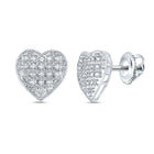 Romantic Heart Diamond Earrings - 10kt White Gold Women's Round 1/10 Cttw - Splendid Jewellery