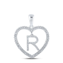 Load image into Gallery viewer, Romantic Heart Diamond Initial Pendant in 10kt White Gold - Splendid Jewellery