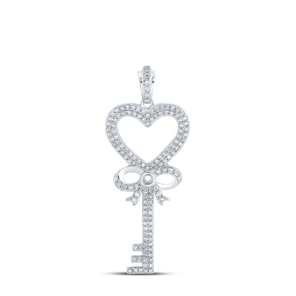 Romantic Heart Key Diamond Pendant - Captivating Love and Brilliance - Splendid Jewellery
