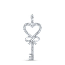 Romantic Heart Key Diamond Pendant - Captivating Love and Brilliance - Splendid Jewellery