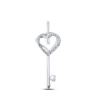 Romantic Heart Key Diamond Pendant in 10kt White Gold by Splendid Jewellery - Splendid Jewellery