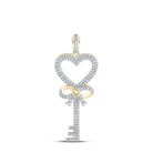 Romantic Heart Key Diamond Pendant in 10kt Yellow Gold - Unlocking Love - Splendid Jewellery
