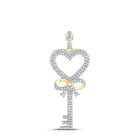 Romantic Heart Key Diamond Pendant in 10kt Yellow Gold - Unlocking Love - Splendid Jewellery