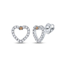 Load image into Gallery viewer, Romantic Heart - shaped Brown Diamond Earrings in 10kt White Gold - Splendid Jewellery