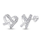 Romantic Heart Sparkle Earrings in 10kt White Gold - Splendid Jewellery