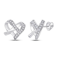 Load image into Gallery viewer, Romantic Heart Sparkle Earrings in 10kt White Gold - Splendid Jewellery