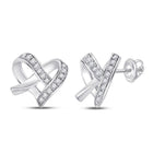 Romantic Heart Sparkle Earrings in 10kt White Gold - Splendid Jewellery