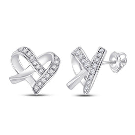 Romantic Heart Sparkle Earrings in 10kt White Gold - Splendid Jewellery