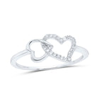 Romantic Love Diamond Heart Ring Top view from the 10Kt White Gold Womens Round Diamond Double Heart Ring 1 20 Cttwpin82116 collection by Splendid Jewellery