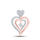 Romantic Radiance: 10kt Rose Gold Diamond Heart Pendant - Splendid Jewellery