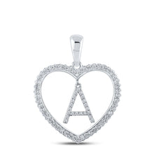 Load image into Gallery viewer, Romantic Radiance: 10kt White Gold Diamond Heart "A" Pendant - Splendid Jewellery