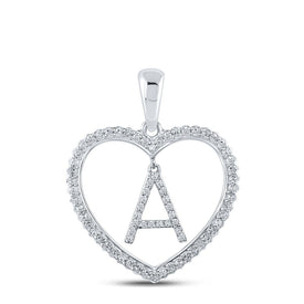 Romantic Radiance: 10kt White Gold Diamond Heart 