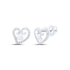 Romantic Radiance: 10kt White Gold Diamond Heart Earrings - Splendid Jewellery