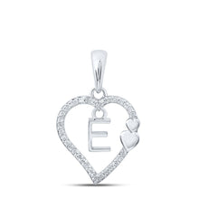 Load image into Gallery viewer, Romantic Radiance: 10kt White Gold Diamond Heart Letter Pendant - Splendid Jewellery