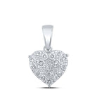 Romantic Radiance: 10kt White Gold Diamond Heart & Love Symbol Pendant - Splendid Jewellery