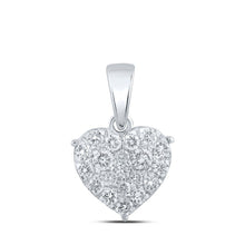 Load image into Gallery viewer, Romantic Radiance: 10kt White Gold Diamond Heart &amp; Love Symbol Pendant - Splendid Jewellery