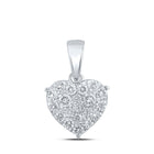 Romantic Radiance: 10kt White Gold Diamond Heart & Love Symbol Pendant - Splendid Jewellery