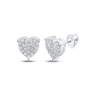 Romantic Radiance: 10kt White Gold Heart Diamond Earrings - Splendid Jewellery